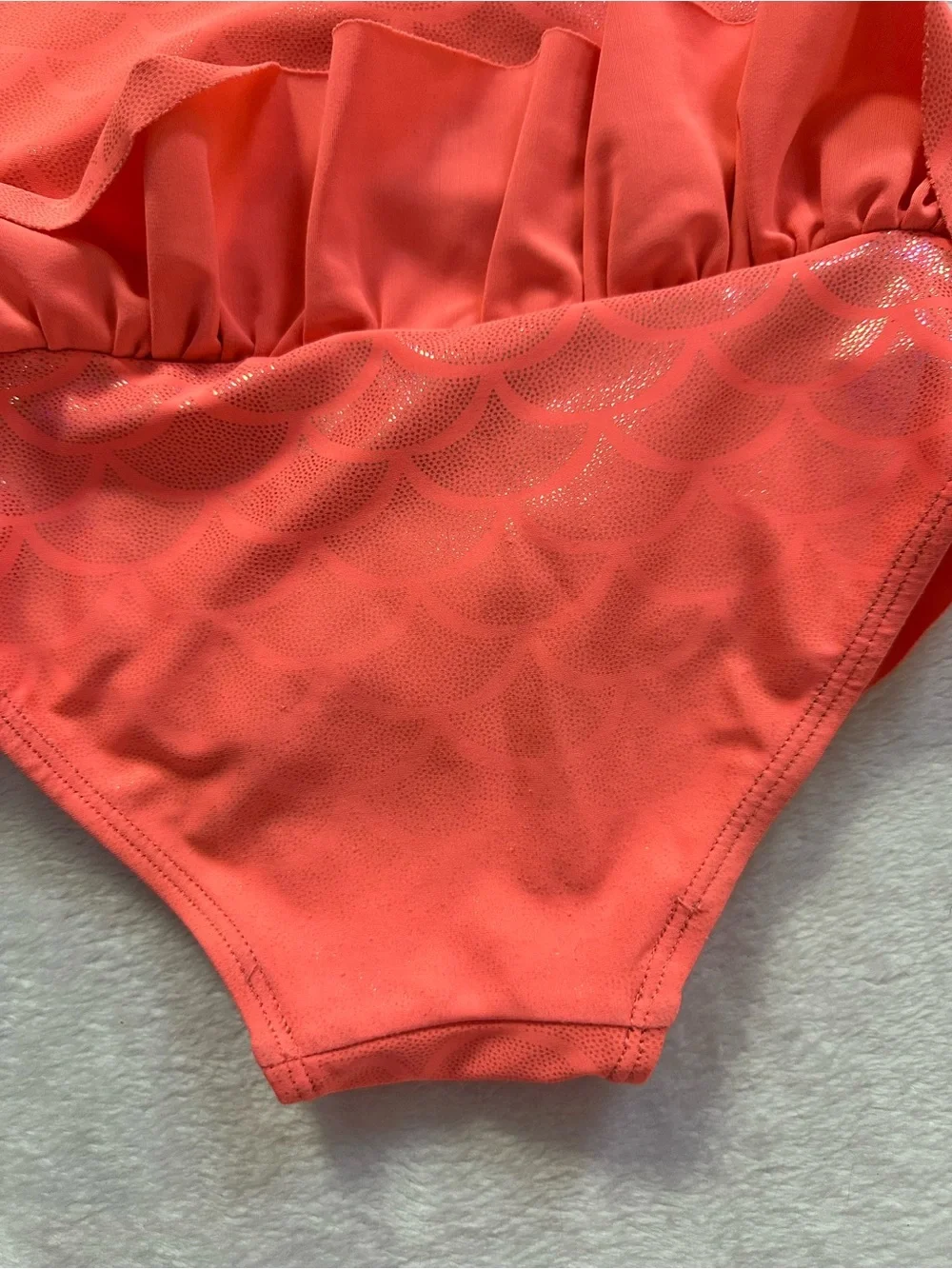 Sol Swim Mermaid Scales Iridescent Ruffle One Piece Swimsuit Toddler Girls 4T
